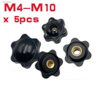 ◕₪✿ 5pcs m4 m5 m6 m8 m10 Plum Bakelite Hand Tighten Nuts Handle Thread Star Mechanical Black Thumb Nuts Clamping Knob Manual Nuts