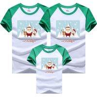 【cw】 ChristmasMatching Outfits Daddy Mom Kids TBabyLook Father Son ClothesGift Short Sleeve Tops ！