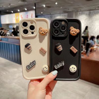 เคสซิลิโคนนิ่มสำหรับ IPhone 15 14 13 12 11PRO MAX XR XS MAX 6 7 6S 8 Se 2020 6Plus 6SPlus 7Plus 8Plus 14Plus 15 Plus 3D กระเป๋าหมีน่ารัก