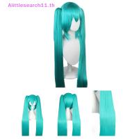 Alittlesearch11   Vocaloid Cosplay Wigs 110cm Long Green Pink With 2 Clip Miku Synthetic Hair Wig   TH cab