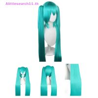 Alittlesearch11   Vocaloid Cosplay Wigs 110cm Long Green Pink With 2 Clip Miku Synthetic Hair Wig   TH gjx