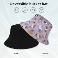 {You have a hat}Topi Bucket หนูตะเภาน่ารักลายสัตว์หมวกใส่ตกปลาฮาราจูกุคลาสสิกหมวกบังแดดสะท้อนแสงสองด้านที่ใส่