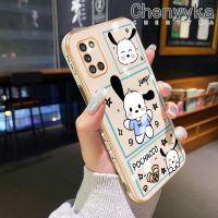 Chenyyka เคสโทรศัพท์ปลอกสำหรับ Samsung กาแลคซีดีไซน์ใหม่ A31ชั้นหนึ่งลายการ์ตูนน่ารักน่ารัก Pochacco ชุบหรูหราแฟชั่นลายขอบด้านข้างคลุมทั้งหมดเลนส์กล้องถ่ายรูปเคสนิ่มป้องกันกล่องกันกระแทก