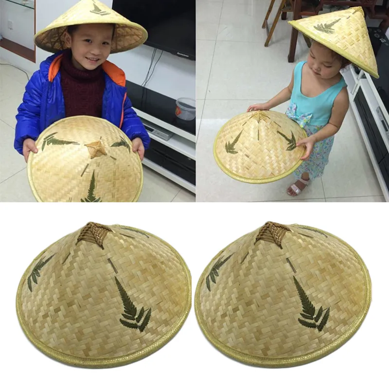 Chinese Retro Bamboo Rattan Fisherman Hat Handmade Weave Straw Bucket Hat  Tourism Rain Dance Props Cone Fishing Sunshade Hat - AliExpress