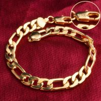 925 Silver/18K Gold 8MM Sideways Bracelet For Women Men Party Gifts Wedding Fashion Jewelry