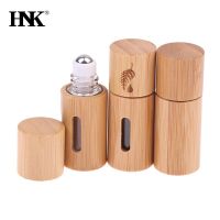 Natural Bamboo Wood Roll On Ball Bottle With Window Essential Oil Sub-bottling Perfumes Roller Bottle