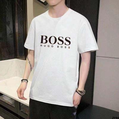 เสื้อเชิ้ตผู้ชายพิมพ์ลายเสื้อฤดูร้อนสุดหรู 2023T เสื้อ BOSS ครึ่งแขนสูงเบาแขนสั้นแบรนด์แฟชั่นรุ่นใหม่เวอร์ชั่นเกาหลี