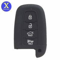 ✤◐ Xinyuexin dla Hyundai Sonata Genesis Coupe Equus Elantra Veloster dla Kia Soul Sportage 4 przyciski silikonowy gumowy klucz skrzynki pokrywa