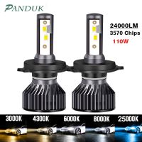 【CW】 PANDUK H7 Led Headlight Turbo 24000LM 110W 3570 Chips H1 H4 LED Bulbs Lamps 4300K 6000K 8000K 16000LM 80W H8 H9 H11 Fog Lights
