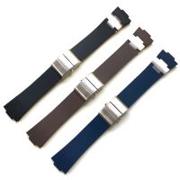 Suitable For Silicone strap substitute Athens Ulysse Nardin Observatory nautical black brown blue convex mouth 25x12mm