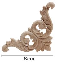 30 Pcs Wood Carving Decal Wood Carved Mouldings Corner Applique Home Door Decor Wood Carving for Door Cabinet Windows