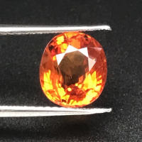 ส้มแซฟไฟร์ 2.65cts รูปไข่ 8.7X7.8X4.5mm หินธรรมชาติ 100% , orange sapphire 2.65cts oval shape 8.7X7.8X4.5mm 100% natural gemstone