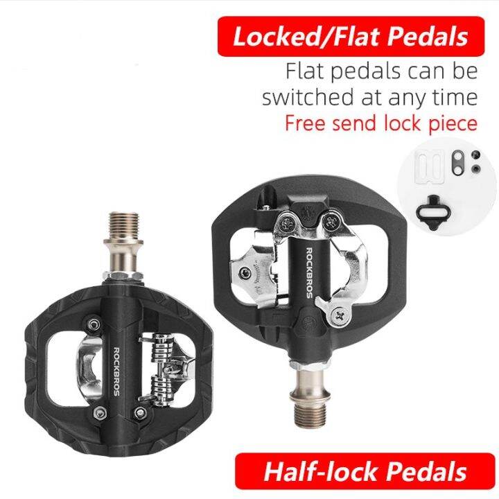 ROCKBROS Bicycle Lock Pedal 2 In 1 Antislip Lock Nylon Pedal MTB Bike