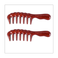 2 PCS Wide Tooth Wood Comb for Curly Hair Natural Wooden Sandalwood Comb for Hair - No Static