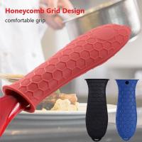 Silicone Handle Cover Honeycomb Hot Handle Holder Potholder For Cast Iron Skillets Pans Grip Sleeve Cover Pots Pans Handle Part