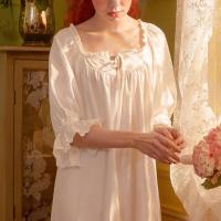 【HOT】۩☬ Womens Collar Sleepshirts Ruffle Loose Nightgowns.Victorian Nightdress Lounge Sleepwear