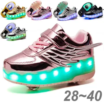 Boys Girls USB Charging Glowing Led Light Up Shoes With Wing Luminous  Sneakers 