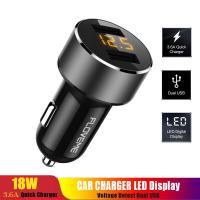 ที่ชาร์จแบตในรถ Car Charger For Phone Mini Dual USB Car-Charger 2.4A Fast Charger Universal Car Phone Charger