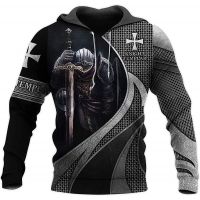 New Templar Crusader Hoodie Cool Style Pattern Vintage Print Man Cotton Hooded Long Sleeve Clothing S-3XL New Style