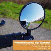 ♗ 1 Pair Wide Angle Round Glass Adjustable Motorcycle Handlebar Mirror Handlebar Flat Convex Rearview Mirror Scooter Accessories