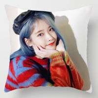 Fashion Kpop IU（아이유）、이지은(Lee Ji En) Single-sided Print Polyester Throw Pillow Case Car Cushion Cover Home Decor(Without Pillow Inner)45x45CM