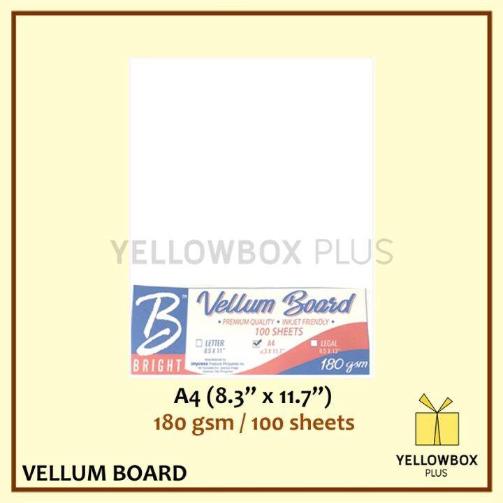 100pcs White Vellum Board Paper A4 letter Long Legal size 180 gsm 220
