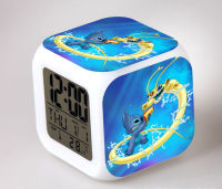 Lilo Stitch การ์ตูน Led 7สีแฟลชนาฬิกานาฬิกาปลุกดิจิตอลสำหรับเด็ก Reloj Despertador นาฬิกาไฟกลางคืน