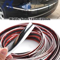 6M Universal รถจัดแต่งทรงผม Chrome กระจกหน้าต่าง Grille Body Molding แถบตกแต่ง Trim ตกแต่ง6Mm 12Mm 20Mm