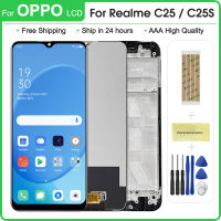 6.52 ต้นฉบับสำหรับ realme RMX3193, RMX3191จอแสดงผล LCD Touch Screen สำหรับ realme C25s RMX3195จอแสดงผล, ที่มีกรอบ