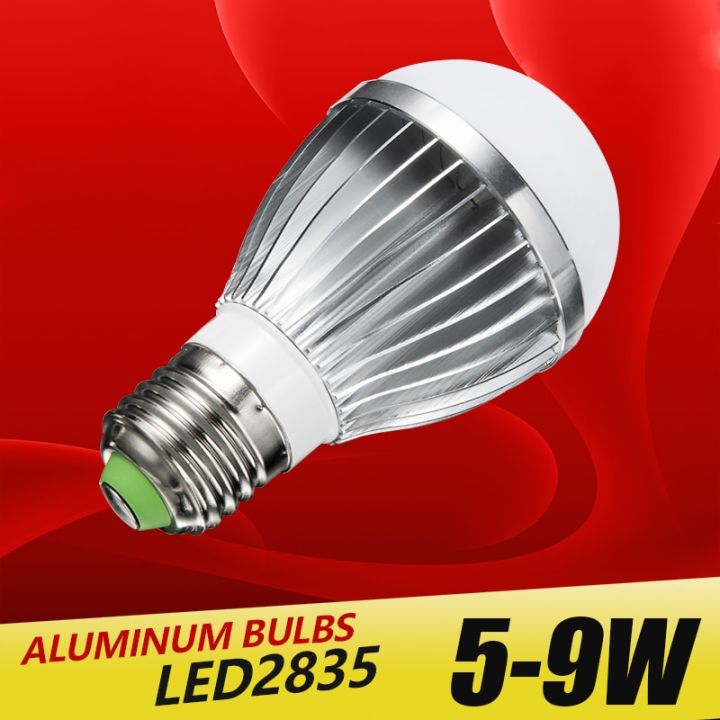 โคมไฟอะลูมิเนียม-led-e27-ic-5w-7w-9w-220v-230v-240v-ไฟ-led-2835หลอดไฟ-led-ไฟหลอดไฟความสว่างสูงโลหะสีเงิน
