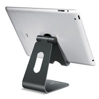 Tablet Stand Multi-Angle, Lamicall Tablet Holder: Desktop Adjustable Dock Cradle Compatible with Tablets Such As iPad Air Mini Pro, Phone XS Max XR X 6 7 8 Plus More Tablets (4-13 Inch) - Gray