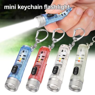 ❍✟ LED keychain Light USB UV Rechargeable Flashlight 400Lumens 10 Lighting Modes Tail Magnet With Hook