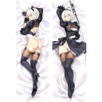 Anime Nier:Automata ปลอกหมอน Yorha 2B 9S ปลอกหมอน3D ปลอกหมอนกอดสองด้านปรับแต่ง50X150CM ได้