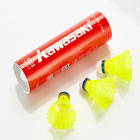 Kawasaki Nylon Ball N350 for Training 6 Pcs Badminton Plastic Shuttle Birdies for Outdoor Training Use Durable Medium Speed