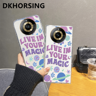 DKHORSING เคสโทรศัพท์แฟชั่นสำหรับ Realme 11/11 Pro/ 11 Pro + ตาข่ายลายดอกไม้ TPU ซิลิโคนแบบใสปลอกอ่อนฝาหลังแบบใสกันกระแทก Realme11 Pro