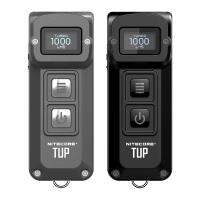 NITECORE TUP 1000 Lumen ปฏิวัติอัจฉริยะไฟฉายพกพาสแตนเลสพวงกุญแจเหล็กปุ่มไฟฉายสีดำสีเทา