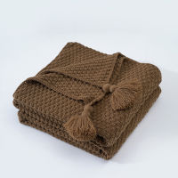 Tassel Knitted Ball Woolen Blanket Sofa Super Warm Cozy Throw Blankets For Office Siesta Air-conditioner Bedspread Bedding