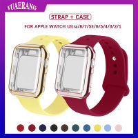 สายคล้อง VUAERANG + เคสสำหรับ Apple Watch 38มม./42มม./40มม./44มม./41มม./45มม./49มม. สายซิลิโคนและเคสนิ่มสำหรับ I Watch Series 8 7 SE 6 5 4 3 2 1อุปกรณ์เสริมของสมาร์ทวอทช์เป็นพิเศษ