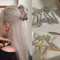 Y2K Aesthetic Hollow Star Pentagram Hair Claws Japanese Harajuku Hair Accessories For Women Sweet Shark Clip Trend Hair Clip