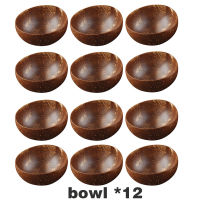 Coconut bowl set handmade coconut shell tableware wood Decorative decoration spoon dessert fruit salad mixing rice Ramen bowl