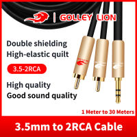 GOLLEY LION สายสัญญาณเสียง RCA,แจ็ค3.5ถึง2สาย RCA 3.5มม. แจ็ค2RCA ตัวแยกสาย Aux สำหรับทีวีพีซีเครื่องขยายเสียงลำโพง DVD