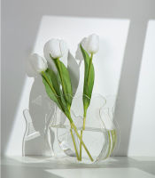（HOT) แจกันของตกแต่งห้องรับแขกจัดดอกไม้อะคริลิคโมเดิร์นเรียบง่าย ins สไตล์นอร์ดิกดอกไม้แห้งสร้างสรรค์คนดังทางอินเทอร์เน็ต