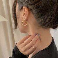 We Flower Korean Geometric Twisted Hoop Earrings for Women Chic Fashion Ear Jewelry