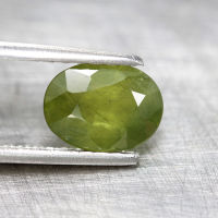 1.70 ct พลอยแท้ เขียวส่อง ทรงไข่ สีเขียวก้านมะลิ เผาเก่า บางกะจะ