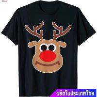 #ถูกสุด #ถูกสุด เสื้อยืดแขนสั้น Reindeer face shirt - Matching Family Christmas deer T-shirt Popular T-shirts