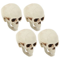 Arenlen【Hot Sale】 4 pcs จำลองโครงกระดูกหัวรุ่นฮาโลวีน Skull Prop Mini Skulls ตกแต่ง Party Props