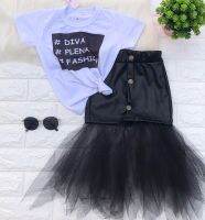 1-6Y Fashion Infant Baby Girls Skirts Leather Black Solid Lace Tutu Trumpet Knee Length Summer Skirts Dresses