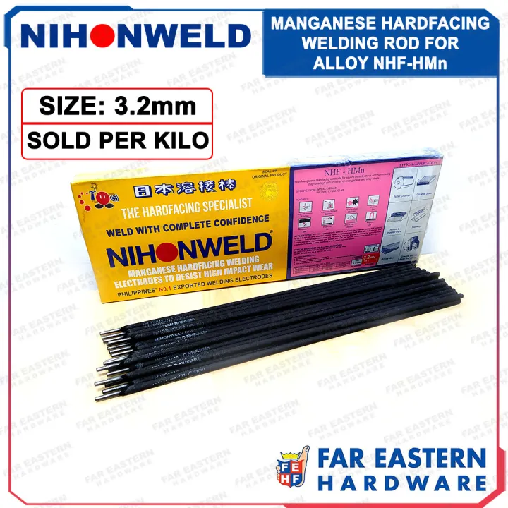 NIHONWELD Manganese Hardfacing Welding Rod For Alloy NHFHMn 3.2mm SOLD