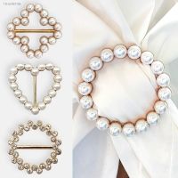 ✈♛❉ Trendy Round Heart Brooches Pearl Strap Charm Scarf Ring Clip Women Fixed Buckle Safety Pin Brooch Knotted Corner Button Jewelry