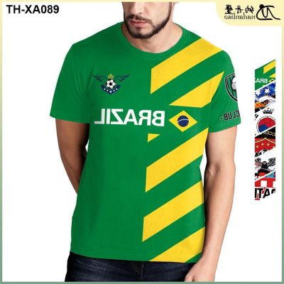 The new spring and summer 2023 national football sportswear Cup fans cheer round collar T-shirt with short sleeves